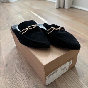 NWT Steve Madden Faraway Chain Mules Black Suede